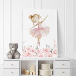 Personalised Pink Ballerina Nursery Prints Rainbow Ballet Wall Art Set Of 3 - thumbnail 2