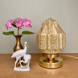 Vintage Art Deco Globe Table Lamp in Yellow Clichy Glass - thumbnail 2
