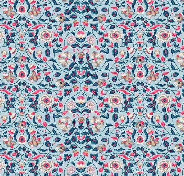 Blue Tapestry Baby Crib Sheet Or Changing Pad Cover 100% Cotton Liberty - image 1