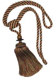Decorative Drapery Curtain Single Tassel Tieback - Trimland 3382-10 Red Green Gold Sold By The Piece - thumbnail 1