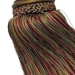 Decorative Drapery Curtain Single Tassel Tieback - Trimland 3382-10 Red Green Gold Sold By The Piece - thumbnail 3