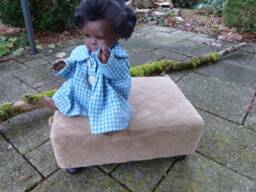 Foot Bench, Fabric Cover/Foot Stool Antique - thumbnail 1