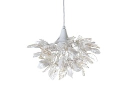 Elegant Floral Chandelier White Resin Flowers & Leaves Lighting