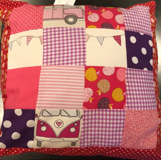 Patchwork Cushion 14 Inch Square Pillow - image 1