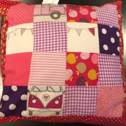 Patchwork Cushion 14 Inch Square Pillow - thumbnail 1