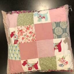 Patchwork Cushion 14 Inch Square Pillow - thumbnail 3