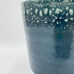 Handmade Otis Plant Pot, 16 cm, Green, Ochre Yellow, Or Teal, Petrol Blue, Colours Available - thumbnail 4
