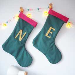 Custom Cotton Christmas Stocking With Velvet Lining - thumbnail 1