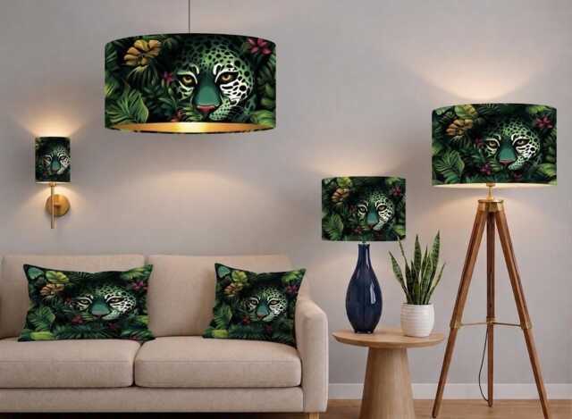 Handmade By Order Camouflage Tiger Print Velvet in Jungle Drum Lamp Shade Pendant Light All Shapes & Sizes Available - image 1