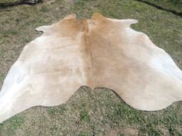 Beige Brown Tones Large New Cowhide Rug Natural Hair On - 7x7 Ft Size Approx Tri-Color Beige Brown Tones Soft Carpet Cow Hide 6x6 E-Bm - thumbnail 1