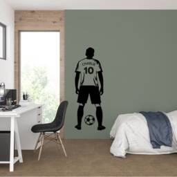 Custom Personalised Footballer Player Wall Sticker With Name & Shirt Number, Personalised Footballer Gift Football Wall Decor - thumbnail 3