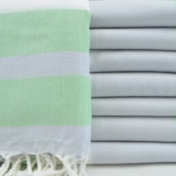 "Green Striped Towel, Tribal Towel, Peshtemal Towel, Turkish Towel, 40""x67" - thumbnail 3