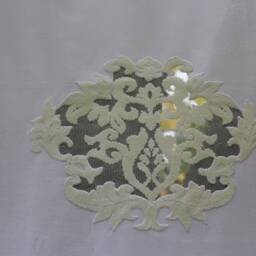 Curtain With Loop Embroidery, Country House, Shabby Chic, Vintage Style, 46 cm Wide, 125 High, Cotton - thumbnail 2