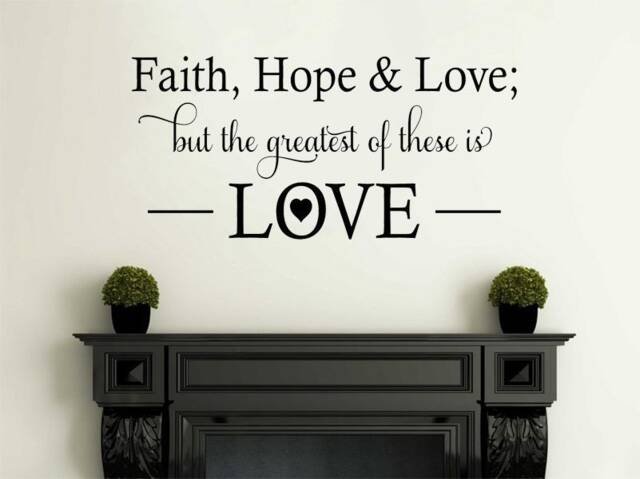 Faith, Hope & Love Wall Art Sticker, Vinyl Decal, Modern Transfer, PVC - image 1