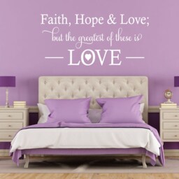 Faith, Hope & Love Wall Art Sticker, Vinyl Decal, Modern Transfer, PVC - thumbnail 2