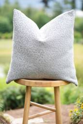 Charity// Gray Leopard Print Pillow Cover - Sunbrella Outdoor - thumbnail 1