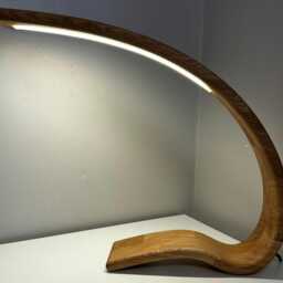Oak Wood Led Desk Lamp Modern Touch Control Bedside Reading Light - thumbnail 2