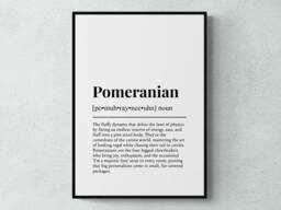 Pomeranian Funny Definition Dog Wall Art Print - thumbnail 1