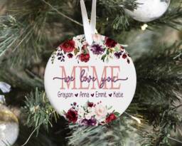 Personalized Christmas Ornament Gift For Mom Or Grandparent From Grandkids Children, Tree Keepsake