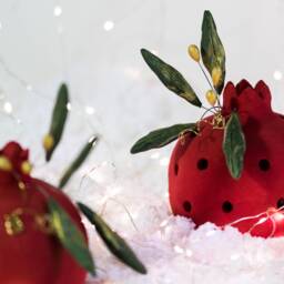 Handmade Ceramic Pomegranate, Candle Holder, Christmas Home Decor, Artwork, Athenian Street Stories - thumbnail 2