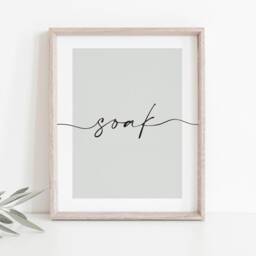 Bathroom Prints, Relax Soak Unwind, Set Of 3, Wall Art, Neutral Bath Print, Home, Sage Green, Beige Home Decor - thumbnail 2