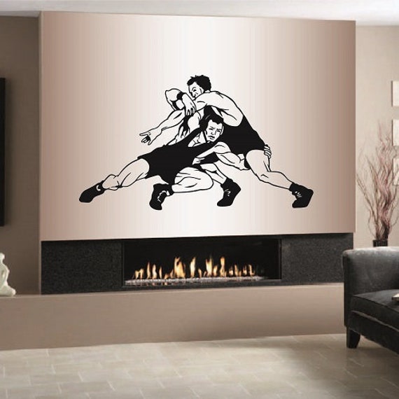 In-Style Decals Wall Vinyl Decal Home Decor Art Sticker Wrestling Match Wrestlers Sports Boys Room Removable Stylish Mural Design 983 - image 1