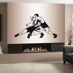 In-Style Decals Wall Vinyl Decal Home Decor Art Sticker Wrestling Match Wrestlers Sports Boys Room Removable Stylish Mural Design 983 - thumbnail 1