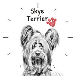 Skye Terrier, Free Standing Mdf Floor Clock With An Image Of A Dog - thumbnail 2