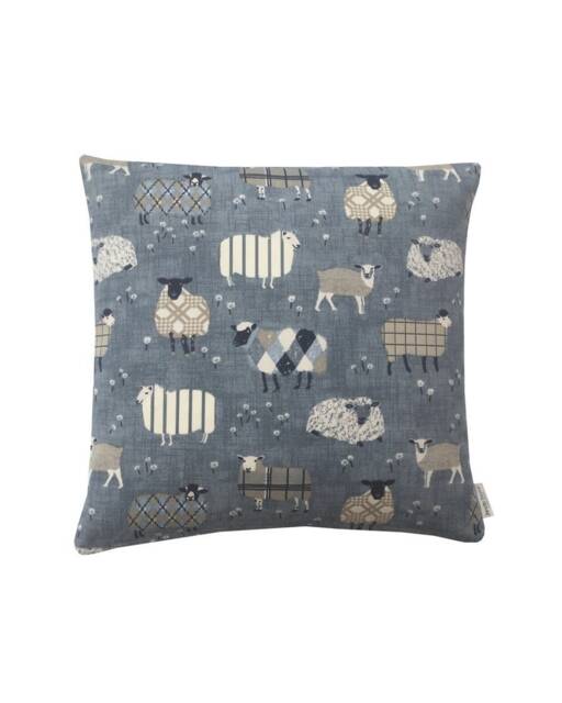 Handmade Sheep Pillow Sham Cushion Cover Denim Blue Linen Country Home Decor - image 1