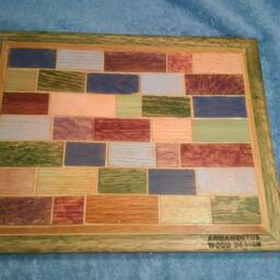 Wood Wall Art Sculpture Featuring Geometric Oak Pieces Stained in A Variety Of Colors - thumbnail 2