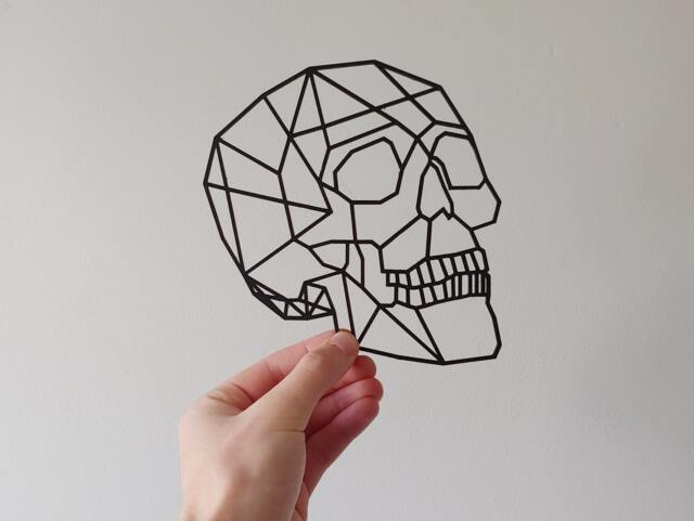 Geometric Skull - Wall Art Hanging Decoration Home Decor Black Printinghive - image 1
