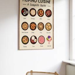 Filipino Food Art Print, Cuisine Wall Art, Philippines Poster, Recipe Kitchen Retro Gift - thumbnail 3