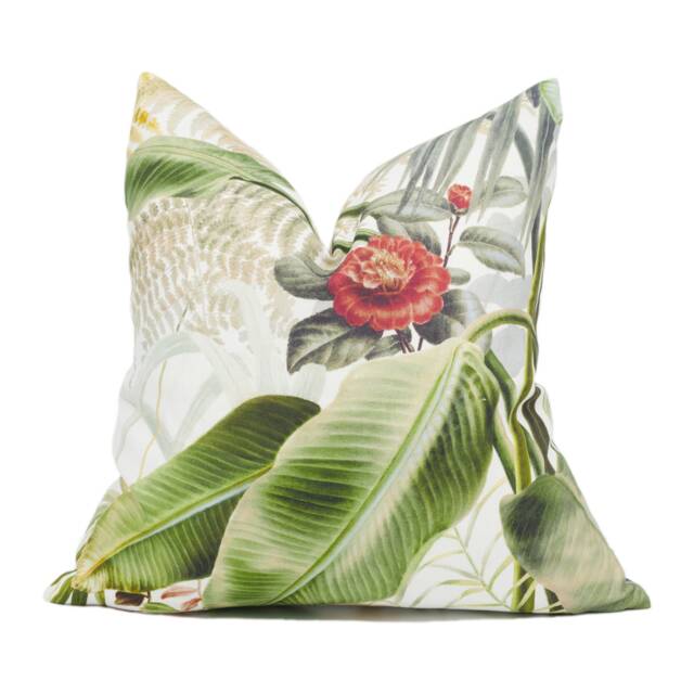 Zoffany - Paradise Row Evergreen Exotic Tropical Floral Cushion Cover Handmade Throw Pillow Designer Home D??cor - image 1