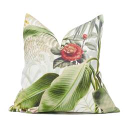 Zoffany - Paradise Row Evergreen Exotic Tropical Floral Cushion Cover Handmade Throw Pillow Designer Home D??cor - thumbnail 1