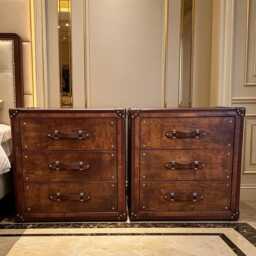 English Handmade Luxury Nightstands - Matching Pair Georgian Brown - thumbnail 4