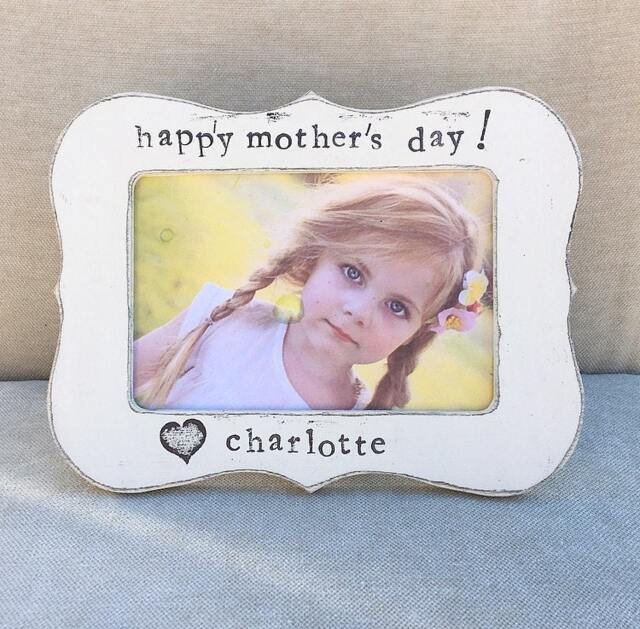 Personalized Mother's Day Picture Frame Hand-Painted Distressed Wood - image 1