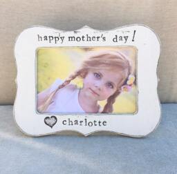 Personalized Mother's Day Picture Frame Hand-Painted Distressed Wood - thumbnail 1