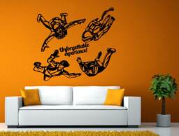Sky Diving Team Jumping Flying Group People Wall Stickers Decals Vinyl Mural Decor Art L2110 - thumbnail 1