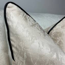 Luxury Pillow, Megan Marble Cushion Pillow Cover, Black Piped Oyster Throw Designer Fabric - Insta Favourite Bespoke Cover - thumbnail 4