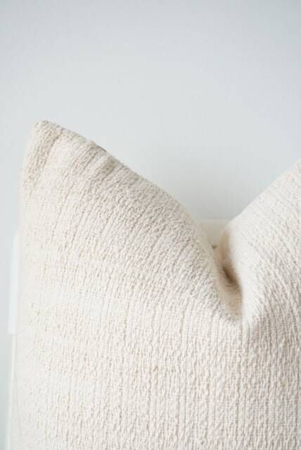 Hmong Textile Pillow Cover Neutral Cream Striped Home Decor - image 1