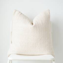 Hmong Textile Pillow Cover Neutral Cream Striped Home Decor - thumbnail 2