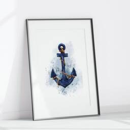 Nautical Bathroom Prints Set - Coastal Watercolor Wall Art - thumbnail 3