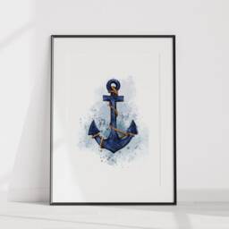 Nautical Bathroom Prints Set - Coastal Watercolor Wall Art - thumbnail 2