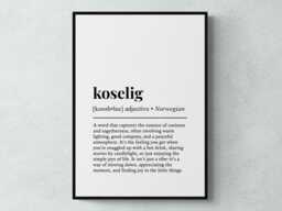 Koselig Norwegian Word Definition Scandinavian Gift Wall Art Print - thumbnail 1