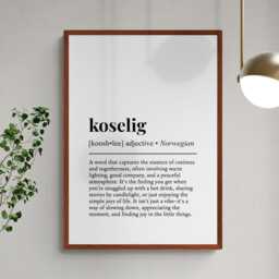 Koselig Norwegian Word Definition Scandinavian Gift Wall Art Print - thumbnail 2