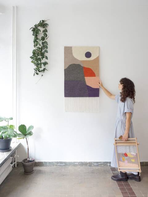 Unique Tapestry Sun #89 - Handwoven Woolen Kilim Wall Textile Weaving Natural Plant Dyed Rug Modern Decoration Bohemian Decor - image 1