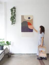 Unique Tapestry Sun #89 - Handwoven Woolen Kilim Wall Textile Weaving Natural Plant Dyed Rug Modern Decoration Bohemian Decor