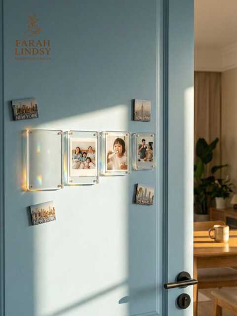 Clear Acrylic Photo Frame Fridge Magnet, Picture Display, Home Decor Gift - image 1