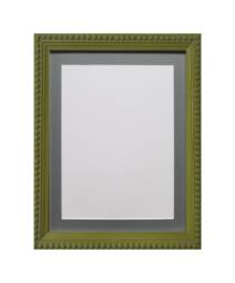 Crown Olive Green Photo Frame With Dark Grey Mount, Wooden Bobbin Distressed - thumbnail 1
