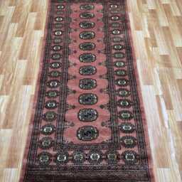 2.6x6 Pink Color Bokhara Rug - Runner Hallway Stairs Bukhara Living Room Woolen Afghan Silver - thumbnail 2